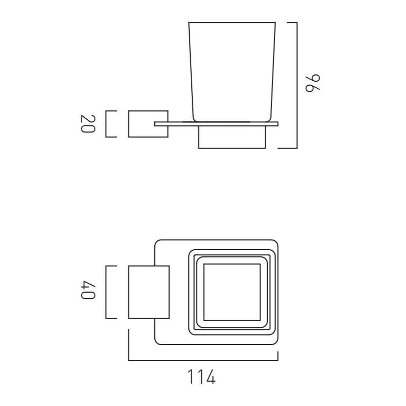 Vado Toothbrush Holder Vado Phase Frosted Glass Tumbler And Holder in Chrome