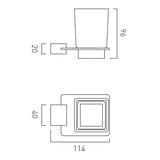 Vado Toothbrush Holder Vado Phase Frosted Glass Tumbler And Holder in Chrome