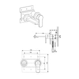 Crosswater Wall Mounted Basin Tap Crosswater Wisp 2 Hole Wall Mounted Basin Mixer Tap Set with Back Plate in Chrome