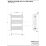 Eastbrook Wendover Straight Heated Towel Rail in Brushed Brass