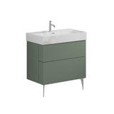 Crosswater Wall Mounted Vanity Unit Crosswater Avenue 800mm Two Drawer Wall Mounted Vanity Unit with Basin