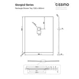 Tissino Rectangle Shower Tray Tissino Giorgio2 Rectangle Shower Tray in White Slate