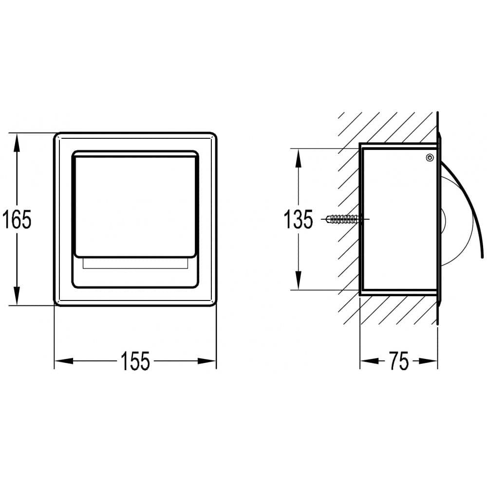 Flova Toilet Roll Holder Flova Gloria Single Concealed Toilet Roll Holder in Chrome