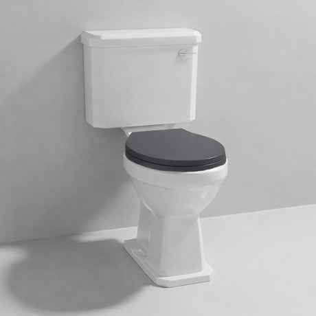 Aquarius Bathrooms Close Coupled Toilet Black Wooden Aquarius Harewood Traditional Close Coupled Toilet with Soft Close Seat