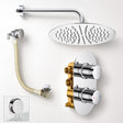 Aquarius Bathrooms Concealed Shower Set Chrome Aquarius RainLux Round 2 Outlet Overflow Filler Shower Bundle