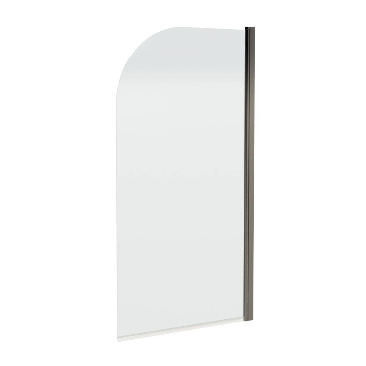Aquarius Bathrooms Bath Screen Aquarius LevAqua Curved 6mm Hinged Bath Screen 1400 x 800mm
