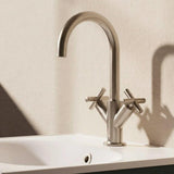 Crosswater Mono Basin Tap Brushed Nickel Crosswater MPRO Crosshead Monobloc Basin Mixer Tap