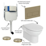Aquarius Bathrooms Back To Wall Toilet Aquarius Urbano Rimless Back to Wall Toilet Pack with Cistern, Flush Plate, Soft Closing Seat and Hinge Covers