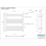 Eastbrook Wendover Straight Heated Towel Rail in Chrome