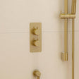 Imex Concealed Shower Valve Brushed Brass Imex Ravine 1 Outlet, 2 Handle Concealed Thermostatic Shower Valve