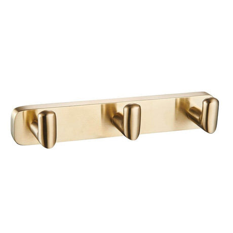 Aquarius Robe Hook Aquarius Auro Triple Robe Hook in Brushed Brass