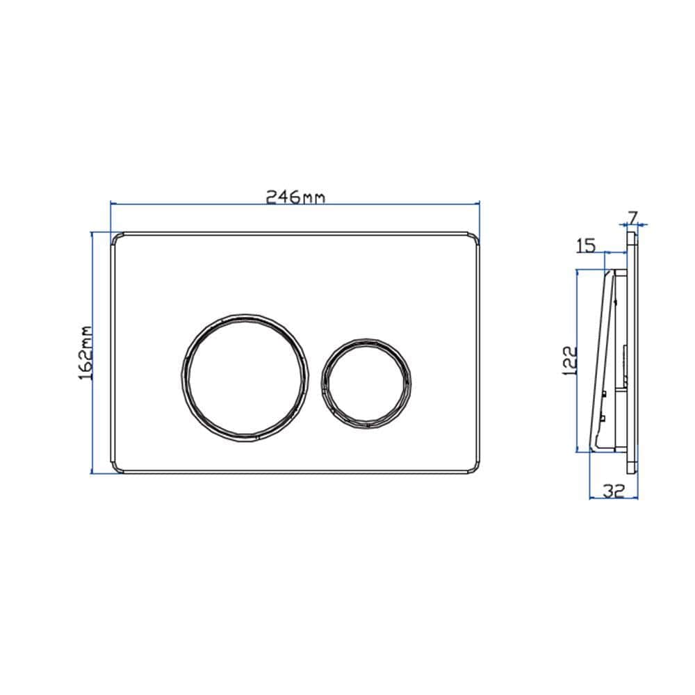 Imex Flush Plate Imex Round Button Stainless Steel Flush Plate (for IMFF01 & IMCC0 Cisterns)
