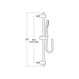 Roca Shower Riser Rail Roca Stella Single Function Shower Handset and Slide Rail Kit Including Hose