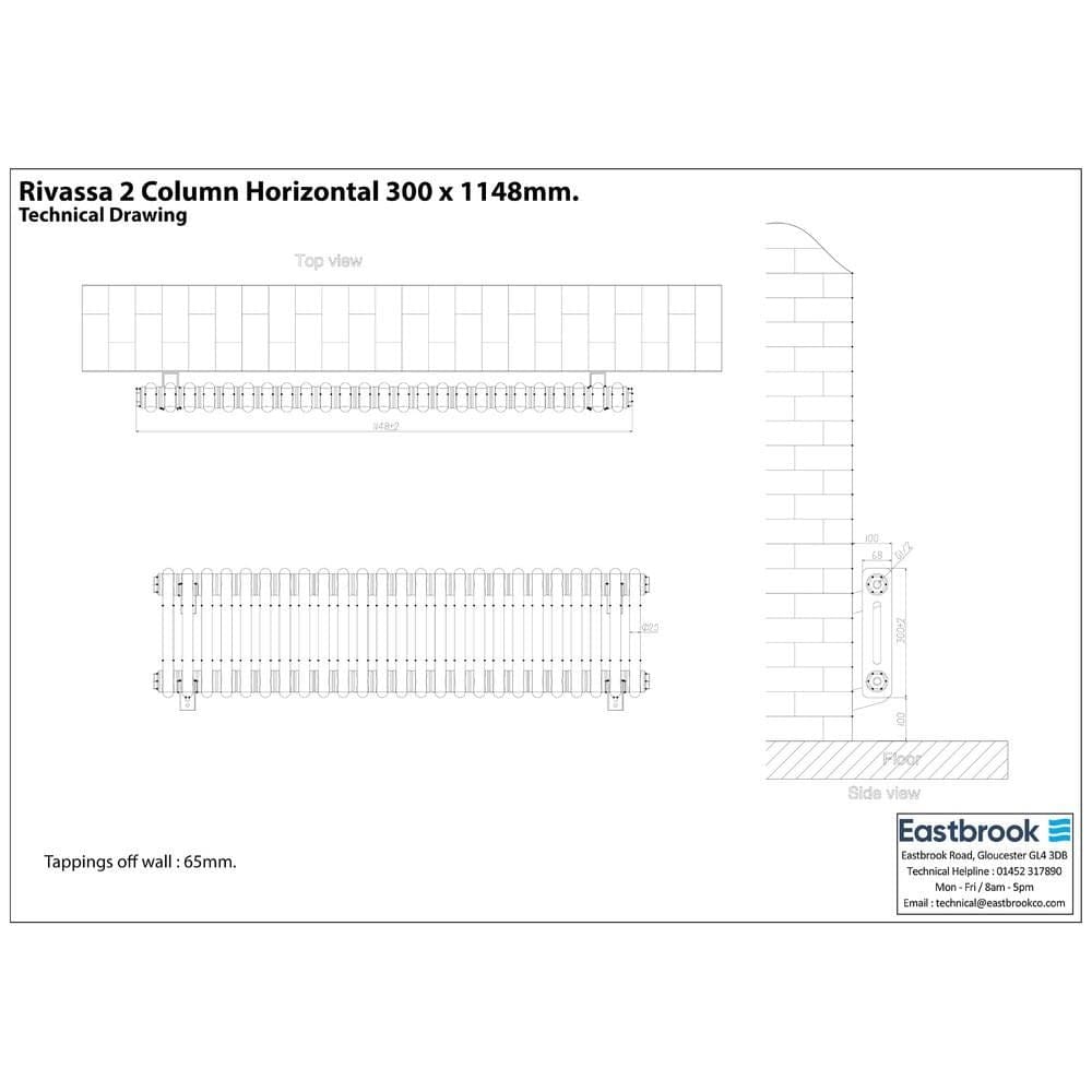 Eastbrook Rivassa Traditional 2 Column Radiator in Gloss White