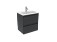 Saneux Wall Mounted Unit Matte Anthracite / 0 Hole Saneux Uni Vanity Unit With Basin - 500 x 360mm - Two Drawer - Wall Mounted
