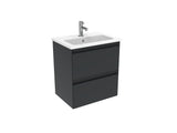 Saneux Wall Mounted Unit Matte Anthracite / 0 Hole Saneux Uni Vanity Unit With Basin - 500 x 360mm - Two Drawer - Wall Mounted