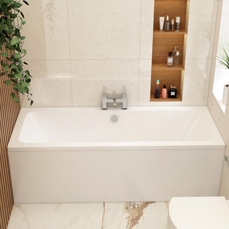 Aquarius Double Ended Bath 1800 x 800mm Aquarius Aaron Double Ended Reinforced Bath