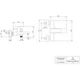 Villeroy & Boch Bath Shower Mixer Villeroy & Boch Architectura Square Wall Mounted Bath and Shower Mixer Tap