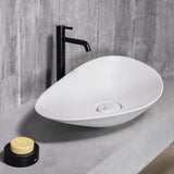 Roca Tall Basin Tap Matt Black Roca Ona Tall Basin Mixer Tap with Click Clack Waste and Cold Start
