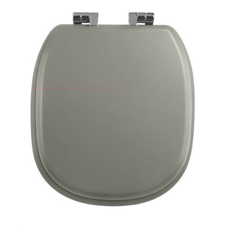 Imperial Toilet Seat Dartmouth Grey Grained / Polished Nickel Imperial Radcliffe Solid Wood Painted Toilet Seat with Soft Close Hinges