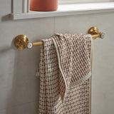 Vado Towel Rails and Rings Brushed Brass/Crackled White Booth & Co. Axbridge 450mm Towel Rail