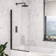 Eastbrook Bath Screen Matt Black Eastbook Straight Bath Screen