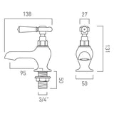 Vado Pillar Bath Tap Booth & Co. Axbridge Lever Bath Pillar Taps (Pair)
