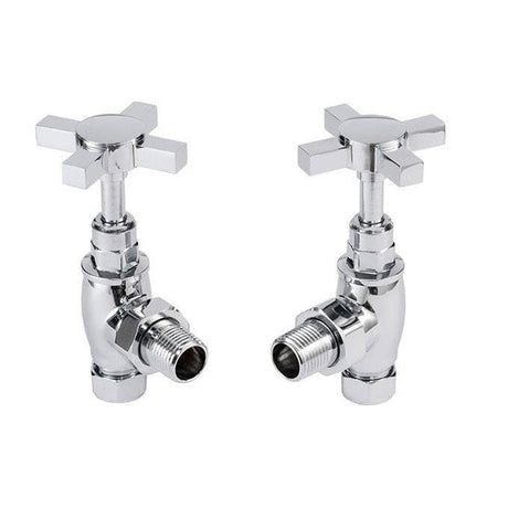Vogue Radiator Valves Vogue Crosshead Manual Angled Radiator Valves (Pair) in Chrome