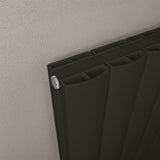 Eastbrook Panel Radiator Eastbrook Guardia Straight Vertical Aluminium Radiator in Matt Black