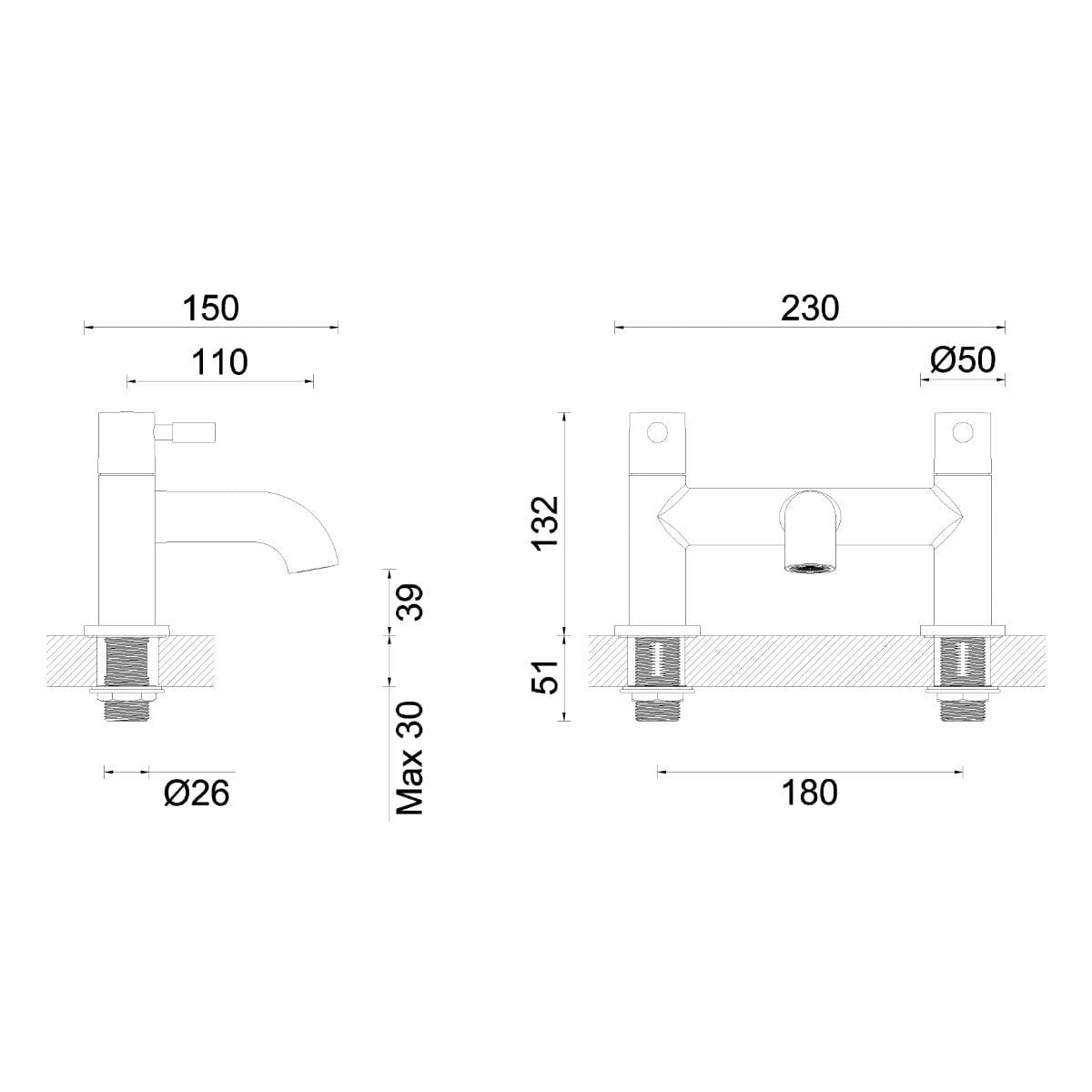 Crosswater Bath Mixer Crosswater Fusion Bath Filler Tap in Chrome