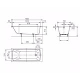 Kaldewei Single Ended Bath 1500mm x 700mm / 0 Kaldewei Cayono Single Ended Steel Bath with Leg Set