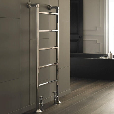 Vogue Traditional Towel Rail Vogue Art Moderne Straight Floor Mounted Traditional Towel Radiator in Chrome