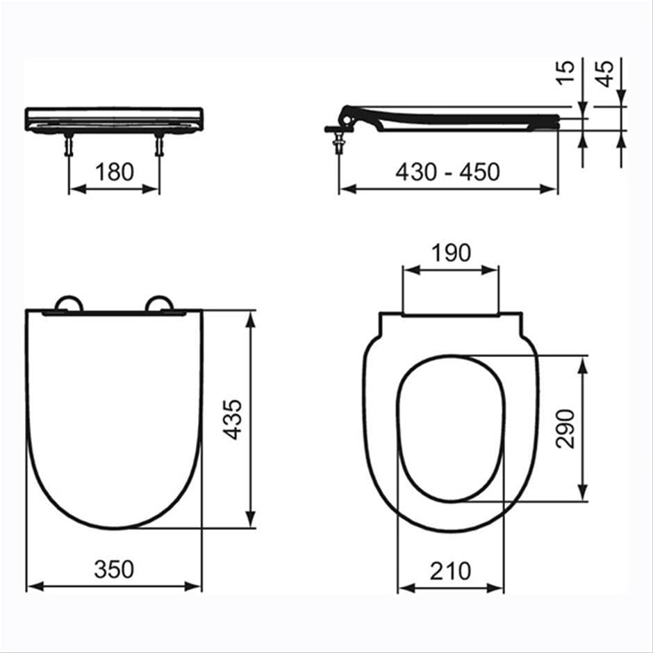 Ideal Standard Toilet Seat Ideal Standard i.life O Slimline Sandwich Quick Release Toilet Seat