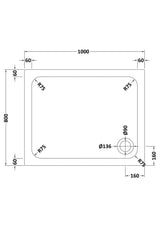 Aquarius Bathrooms Rectangle Shower Tray 1000x800mm Aquarius Urbano Rectangular 45mm Stone Resin Shower Tray in Slate Grey