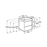 Roca Wall Mounted Vanity Unit Roca Ona 500mm Compact Wall Mounted Two Drawer Vanity Unit with Basin