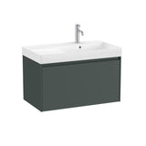 Roca Wall Mounted Vanity Unit Matt Green / Right Hand Roca Ona 800mm Wall Mounted One Drawer Vanity Unit with Basin