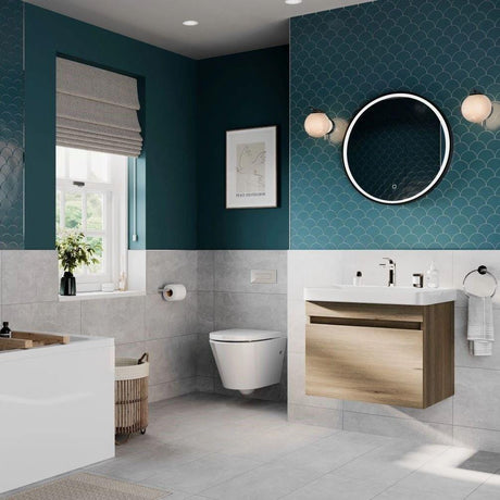 Britton Wall Mounted Vanity Unit Britton Dalston Wall Mounted 600mm Vanity Unit with Basin