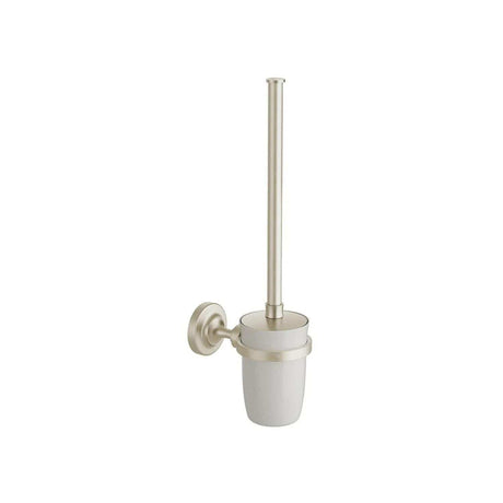 Vado Toilet Brush Brushed Nickel Booth & Co. Axbridge Wall Mounted Toilet Brush and Holder