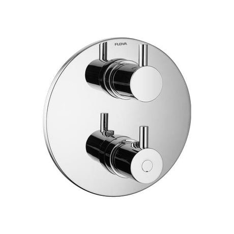 Flova Concealed Shower Valve Diamond Chrome Flova Levo Round 1, 2 or 3 Outlet SlimBOX Finishing Set