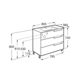 Roca Wall Mounted Vanity Unit Roca Aleyda Compact 800mm Floor Standing Three Drawer Vanity Unit with Basin