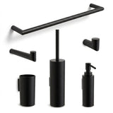 Clearwater Accessory Set Matt Black Clearwater Mio Comprehensive Bathroom Accessories Pack