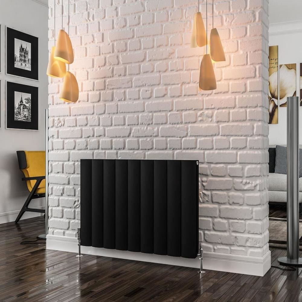 Eastbrook Panel Radiator 600 x 850 / Central Heating Eastbrook Guardia Straight Horizontal Aluminium in Matt Black