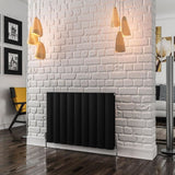 Eastbrook Panel Radiator 600 x 850 / Central Heating Eastbrook Guardia Straight Horizontal Aluminium in Matt Black