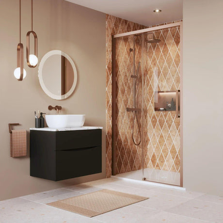 Crosswater Sliding Shower Door Brushed Bronze / 2000 x 1300 Crosswater Asura 8mm Sliding Shower Door