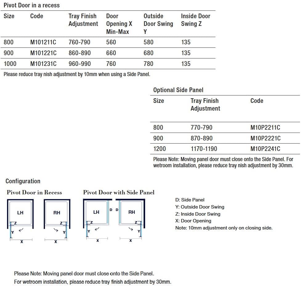 Merlyn Pivot Shower Door Merlyn Series 10 Pivot Shower Door