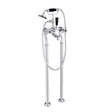 JTP Freestanding Bath Filler Chrome with Black JTP Grosvenor Cross Freestanding Bath Shower Mixer with Kit