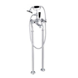 JTP Freestanding Bath Filler Chrome with Black JTP Grosvenor Cross Freestanding Bath Shower Mixer with Kit