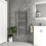 Eastbrook Ladder Rail 1200 x 600 / Dual Fuel Eastbrook Wendover Straight Vertical Heated Towel Rail in Polished Stainless Steel