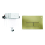Crosswater Concealed Cistern MPRO Plate in Brushed Brass Crosswater Dual Flush Concealed Cistern Set with Flush Plate - 414 x 143 x 387mm