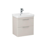 Imex Cloakroom Vanity Unit Imex Luna 550mm Wall Mounted Double Drawer Vanity Unit with Basin